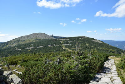 po prawej Śmielec 1424m; po lewej Wielki Szyszak 1509; w środku Śnieżne Kotły
