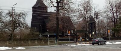 Góra ↔ Góra, rozejście szlaków [kościół św. Barbary w Górze]