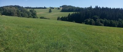 Kutný vrch, sedlo ↔ Ostružná, Continental [Po prawej podejście z asfaltu czerwonym szlakiem]