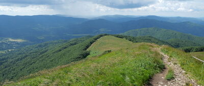 Jasieniów, wiata ↔ Smerek [Bieszczady: Widok spod Smereka w kierunku zachodnim]