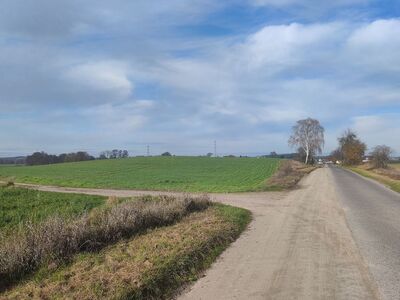 Skręt z drogi na Szarcz. Oznaczeń brak.
