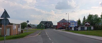 Przełęcz Okraj, parking ↔ Pomezní bouda