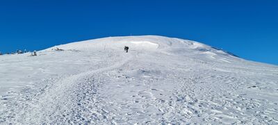 Widok na Gówniak z czerwonego szlaku