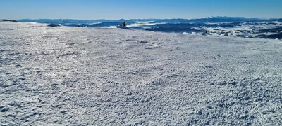 Śnieżny ocean między Parzystym Żlebem a Przełęczą Lodową