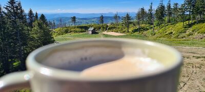 Kawusia ze Schroniska PTTK Skrzyczne z widokiem