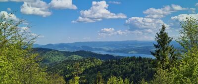 Rąbaniska ↔ Przełęcz Knurowska [pod Stusem - widok na Jezioro Czorsztyńskie i Pieniny]