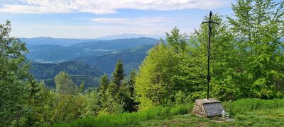 Widok na Tatry przy Krzyżu Papieskim