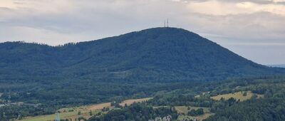 Wzgórze Gedymina [Chełmiec, widok z wieży na wzgórzu Gedymina]