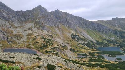 Widok na Dolinę Zieloną Gąsienicową z czarnego szlaku na Karb