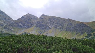 Pośrednia i Skrajna Turnia z Doliny Zielonej Gąsienicowej