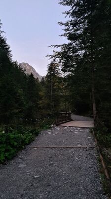 Dolina Strążyska o poranku i budzący się Giewont