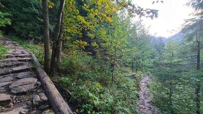 Czarno-czerwony szlak pod Czarną Turnią