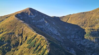 Przebieg szlaku na Kopę Kondracką widziany z Giewontu