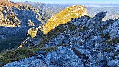 Przebieg niebieskiego szlaku - zejście z Giewontu