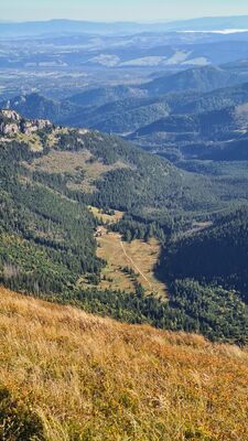 Polana Kondratowa widziana z żółtego szlaku na Kopę Kondracką