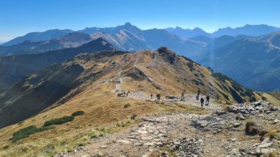 W dole Przełęcz pod Kopą Kondracką, obok Suchy Wierch Kondracki.