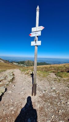Rozejście szlaków na Przełęczy Liliowe