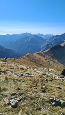 Widok z Kasprowego Wierchu w kierunku Bystrej