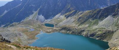 Mięguszowiecka Przełęcz Pod Chłopkiem [Widok z Mięguszowieckiej Przełęczy pod Chłopkiem na Tatry Słowackie]