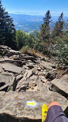 Widok na Tatry z rumowiska pod Luboniem Wielkim