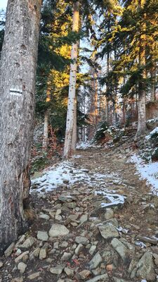 Czarny szlak nad parkingiem w Wielkiej Polanie