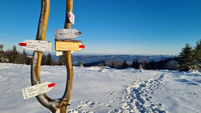 Drogowskaz na Kucałowej Przełęczy