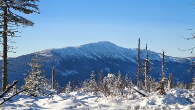 Babia Góra spod Pomnika ofiar katastrofy lotniczej z 1969 r. na Policy