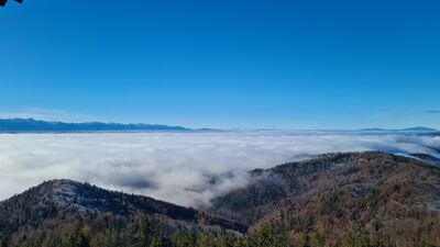 Tatry Zachodnie, Pilsko i Babia Góra z wieży na Lubaniu