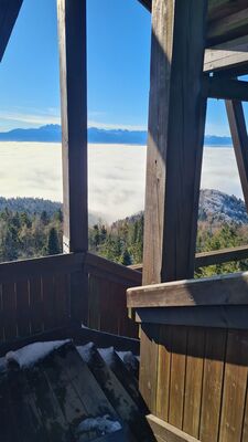 Widok na południe z wieży widokowej na Lubaniu