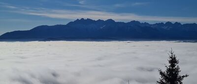 Lubań [Tatry Wysokie z wieży widokowej na Lubaniu]