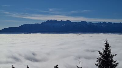 Tatry Wysokie z wieży widokowej na Lubaniu