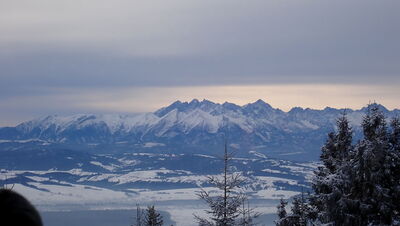 Tatry Bielskie i Wysokie ze schroniska pod Turbaczem
