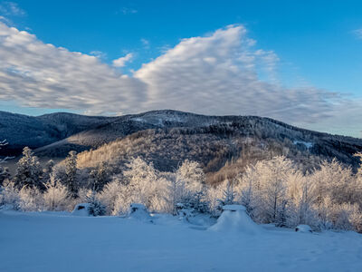 Od lewej: Klimczok, Szyndzielnia i Kołowrót z Koziej Góry