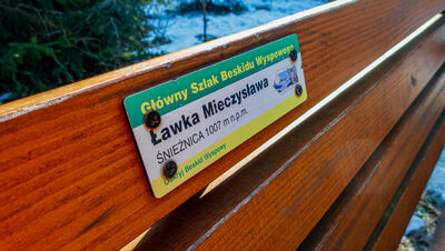 Ławeczka Mieczysława na Śnieżnicy