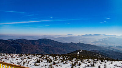 Babia Góra z wieży widokowej na Baraniej Górze