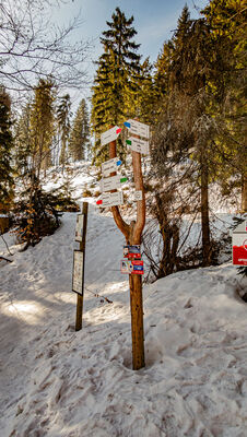Rozejście szlaków pod Schroniskiem PTTK na Przysłopie