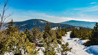 Magurka Wiślańska i Barania Góra z zielonego szlaku pod Gawlasim