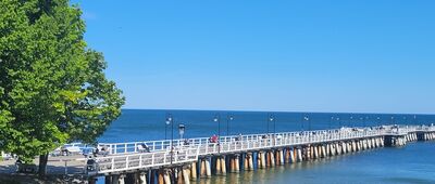 Gdynia, Orłowo, molo ↔ Skrzyżowanie szlaków żółty / czarny [Molo w Orłowie]