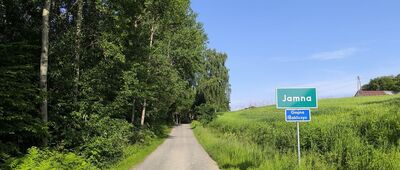 Podlas Dolny ↔ Pod Jamną, skrzyżowanie szlaków