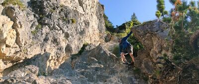 Malý Rozsutec ↔ Sedlo Zákres [Natrudniejszy odcinek żelastwa w drodze na Maly Rozsutec]