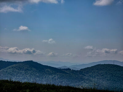 Widok na Wysoką (Pieniny) z Polany Skalne