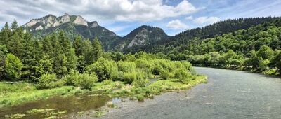 Sromowce Niżne ↔ Czerwony Klasztor, kładka [Trzy Korony z mostu nad Dunajcem w Sromowcach Niżnych]