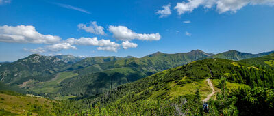 Grześ ↔ Rakoń [Panorama Tatr z niebieskiego szlaku pod Grzesiem]