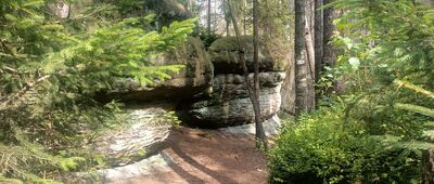 Radkowskie Skały, parking ↔ Skalne Grzyby, Skalne Wrota