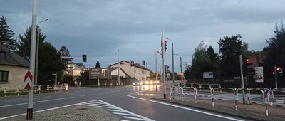 Wilkowice, skrzyżowanie