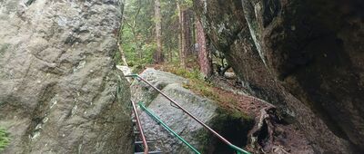 Szczeliniec Wielki, przełęcz ↔ Wejście na trasę turystyczną im. Franciszka Pabla