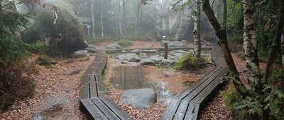 Szczeliniec Wielki, rozejście do tarasów