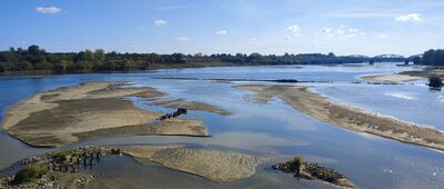 Dęblin, most ↔ Dęblin, most [B. niski stan wody w Wiśle]