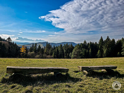 Widok na Tatry pod Huściawą