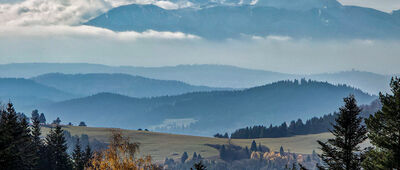 Pod Huściawą [Widok na Tatry pod Huściawą]